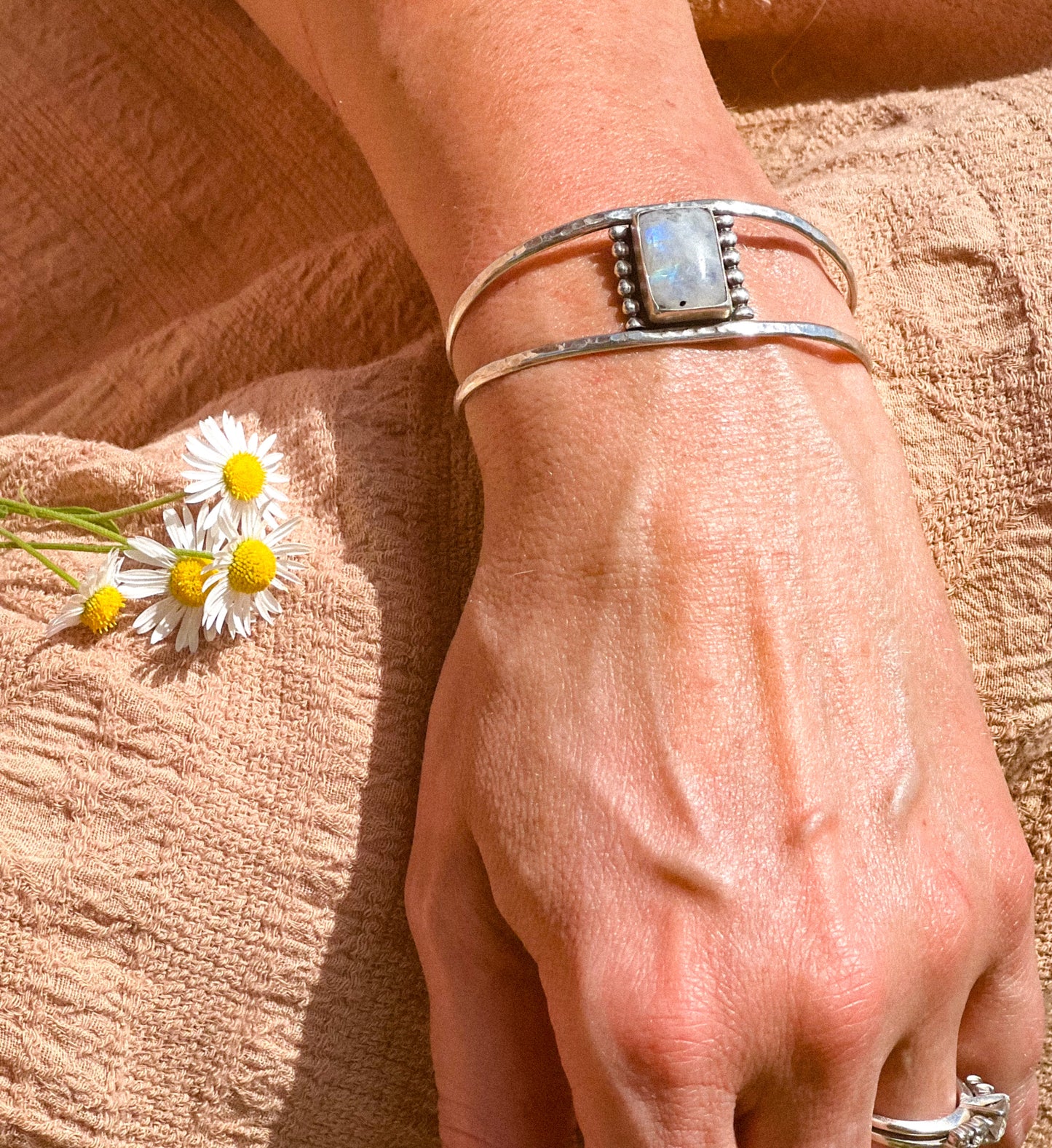 Moonstone Sterling Silver Cuff Bracelet