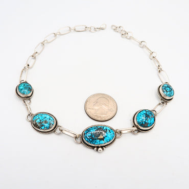 Turquoise Sterling Silver Choker Necklace