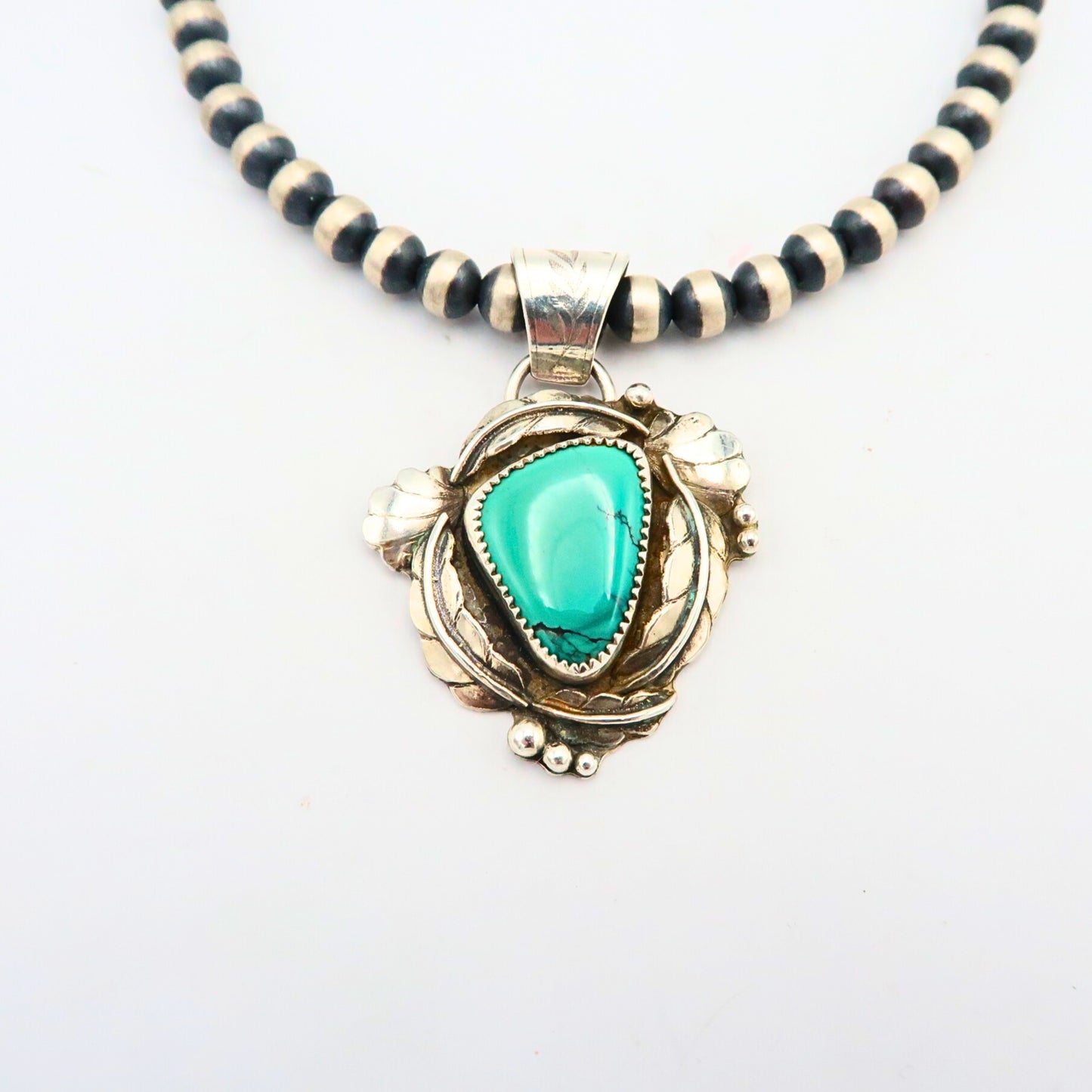 Hubei Turquoise Sterling Silver Statement Pendant