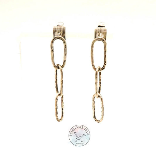 Paperclip Chain Sterling Silver Earrings