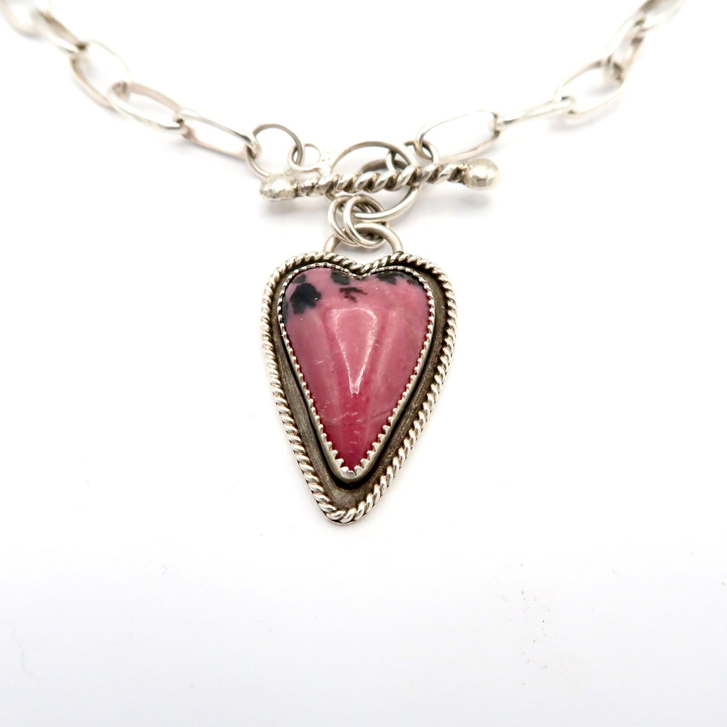 Strawberry Chocolate Cake Heart Necklace Sterling Silver