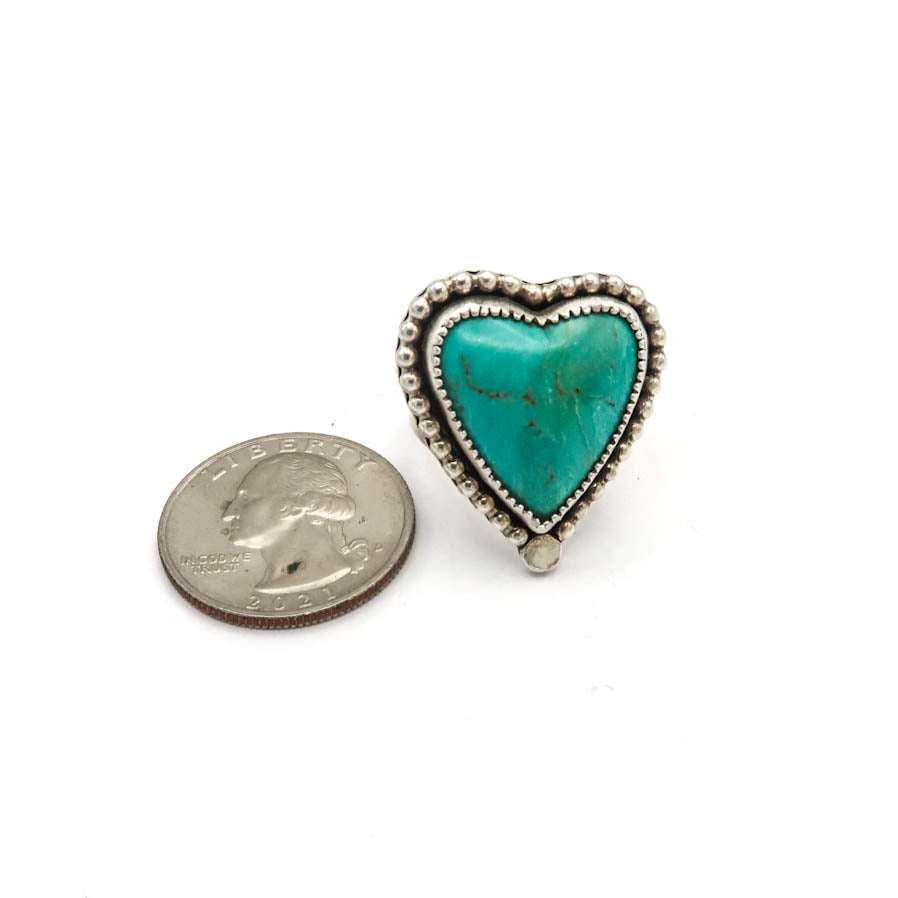 Turquoise Sterling Silver Heart Ring