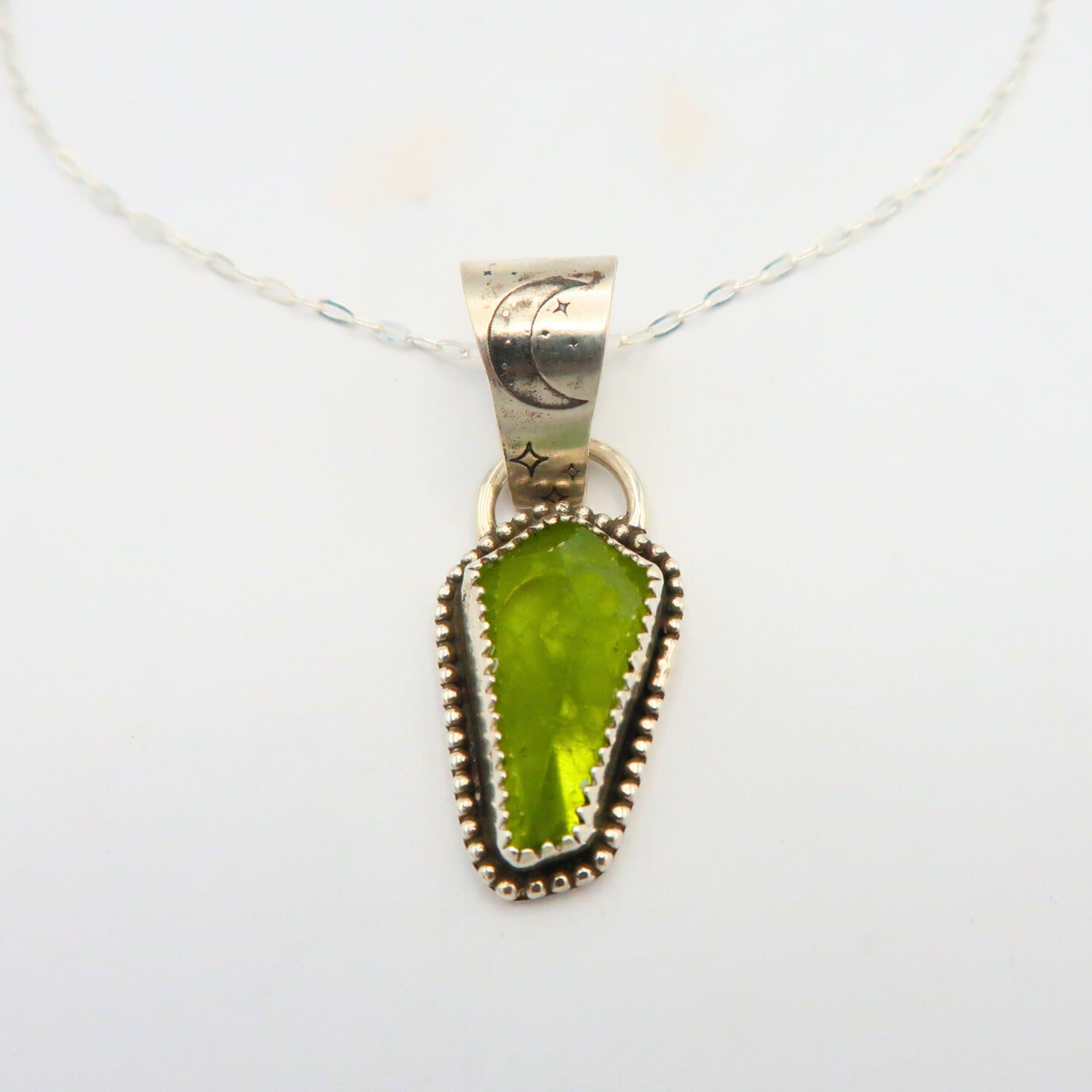 Peridot Sterling Silver Moonscape Pendant