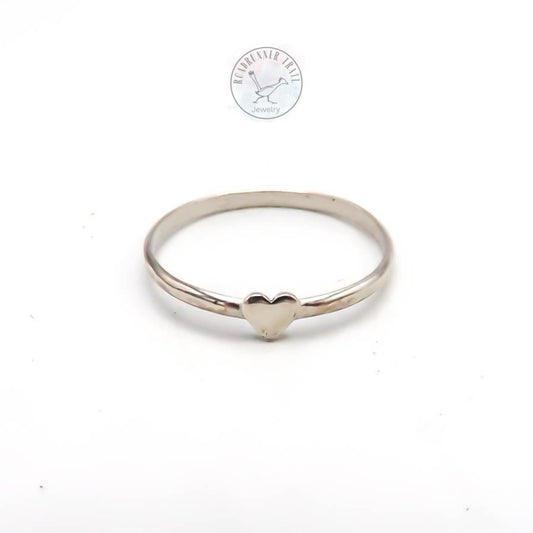 Sterling Silver Heart Stacking Ring