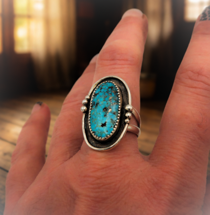 Kingman Turquoise Statement Ring