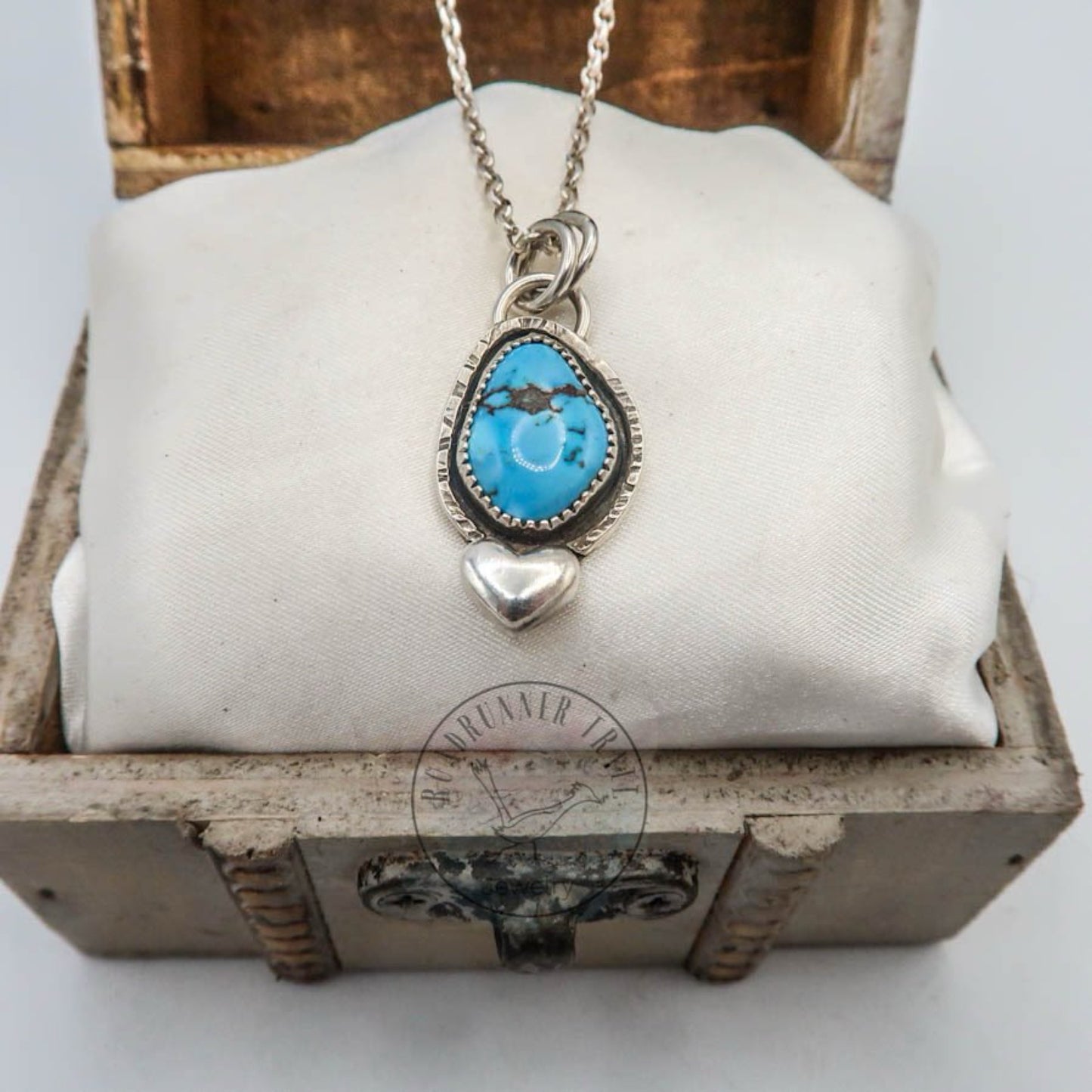 Golden Hills Turquoise Sterling Silver Heart Pendant Necklace
