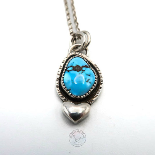 Golden Hills Turquoise Sterling Silver Heart Pendant Necklace