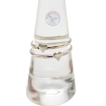 Sterling Silver Heart Stacking Ring