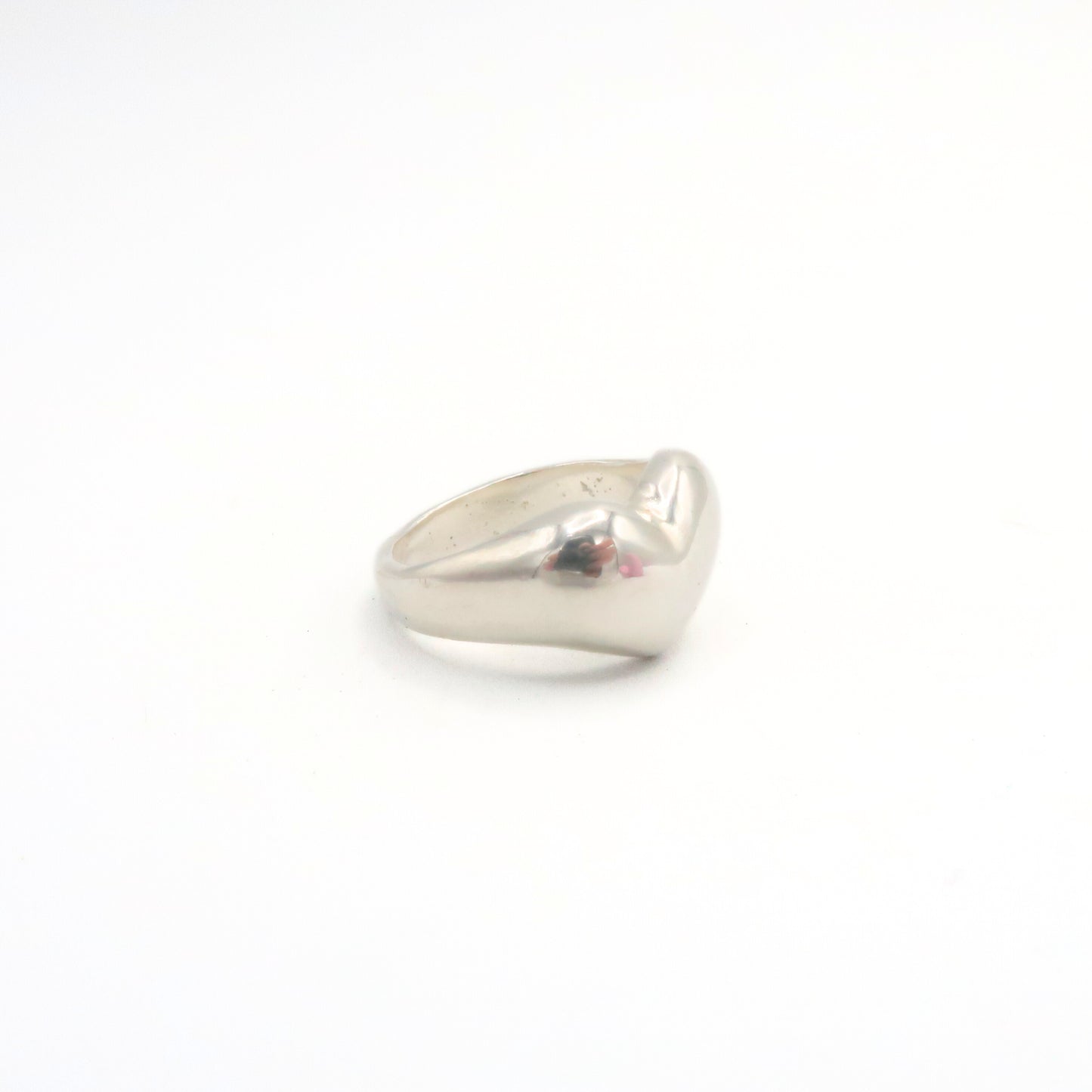 Puffy Heart Sterling Silver Signet Ring