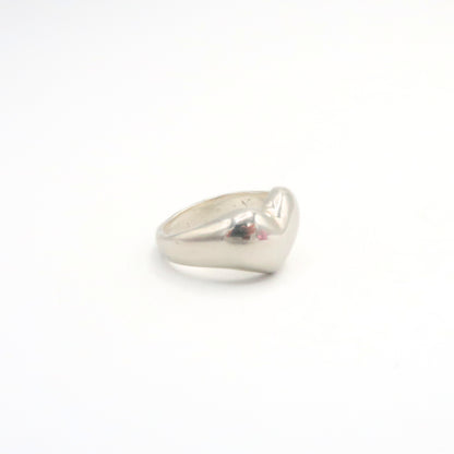 Puffy Heart Sterling Silver Signet Ring