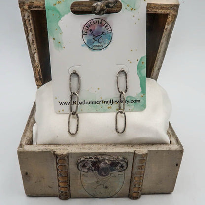 Paperclip Chain Sterling Silver Earrings