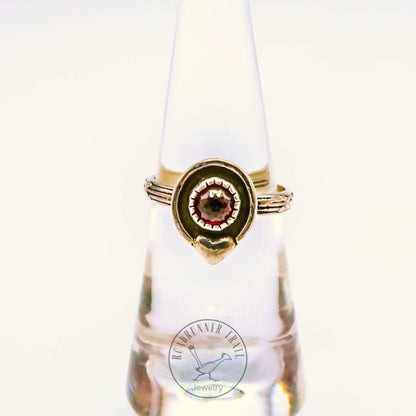 Garnet Sterling Silver Sweetheart Ring
