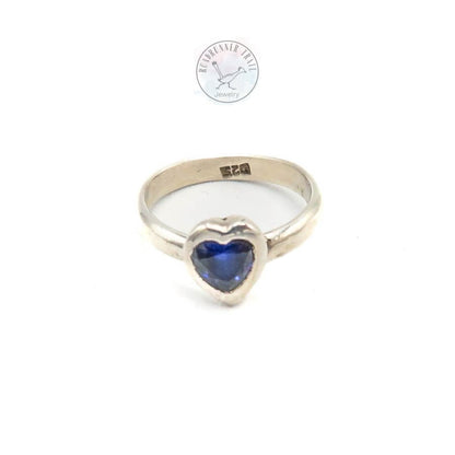 Sapphire Sterling Silver Heart Ring