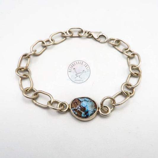 Golden Hills Turquoise Sterling Silver Chunky Link Bracelet