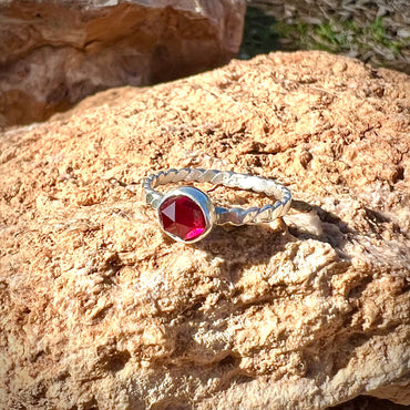 Ruby Sterling Silver Ring