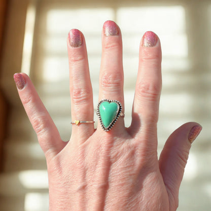 Variscite Heart Ring| Sterling Silver