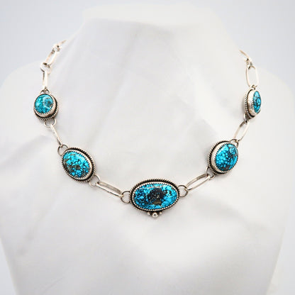 Turquoise Sterling Silver Choker Necklace