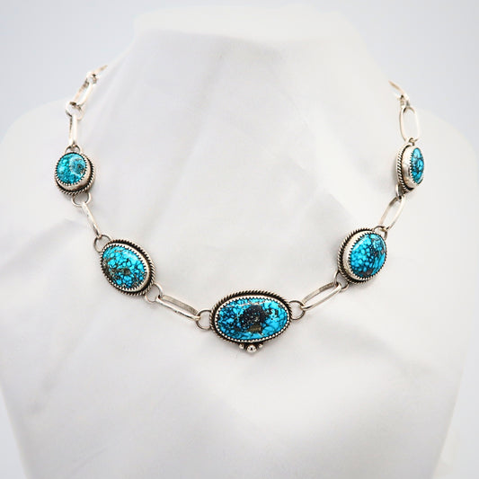 Turquoise Sterling Silver Choker Necklace