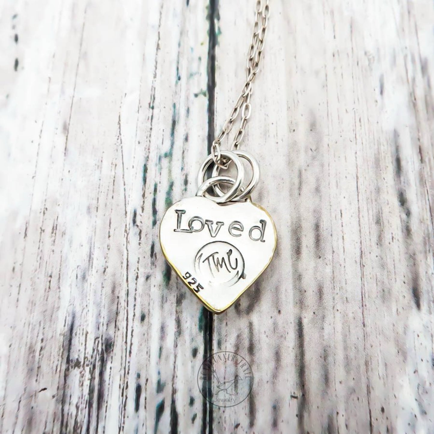 Garnet Heart Sterling Silver Pendant