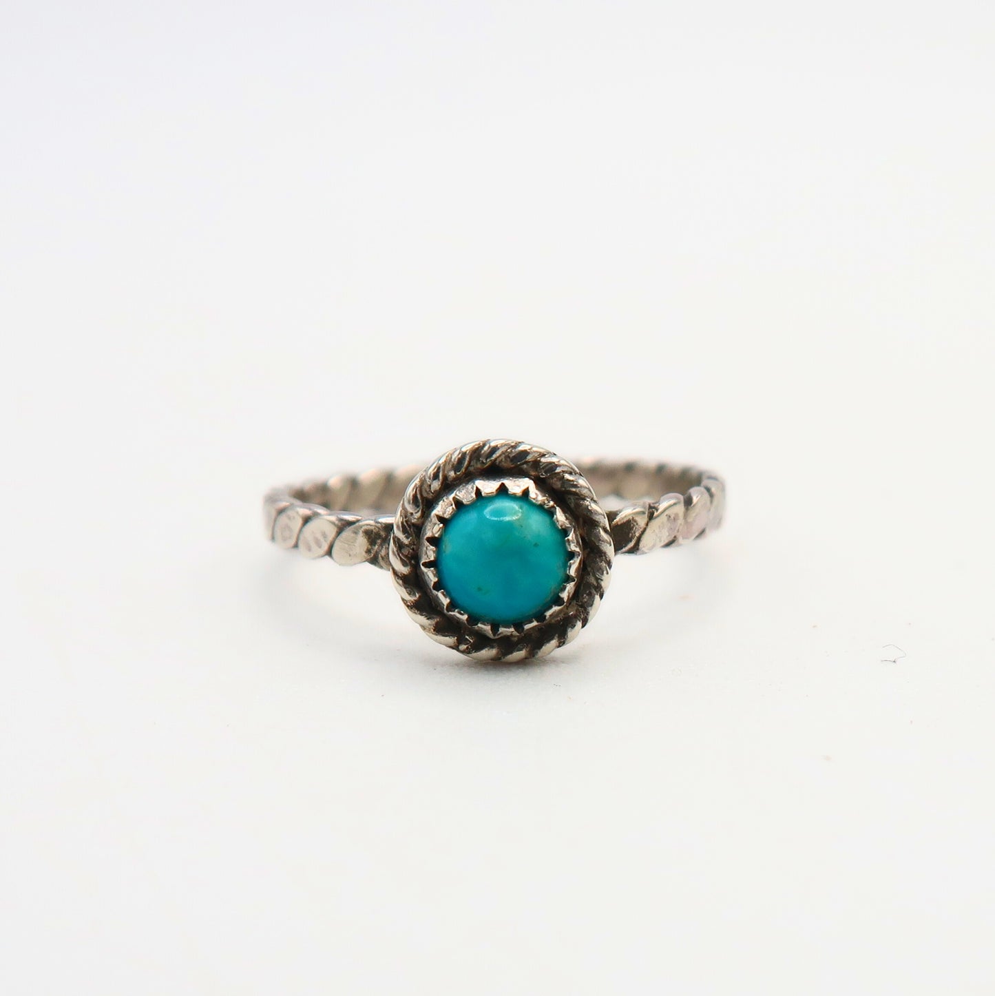 Turquoise and Sterling Silver Dainty Ring