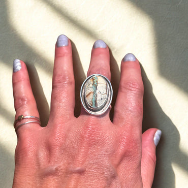 Royston Ribbon Turquoise and Sterling Silver Statement Ring