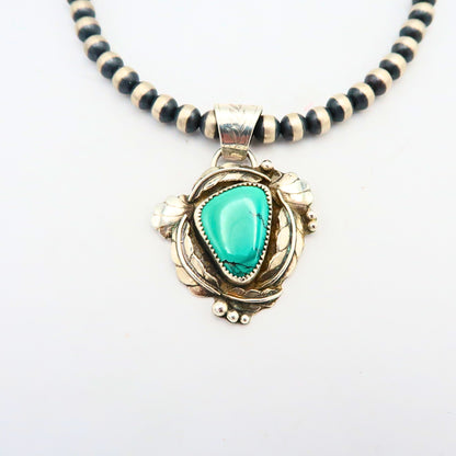 Hubei Turquoise Sterling Silver Statement Pendant