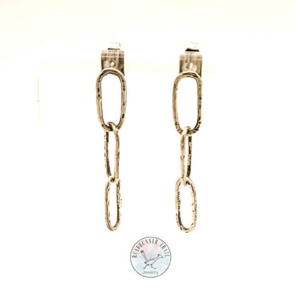 Paperclip Chain Sterling Silver Earrings