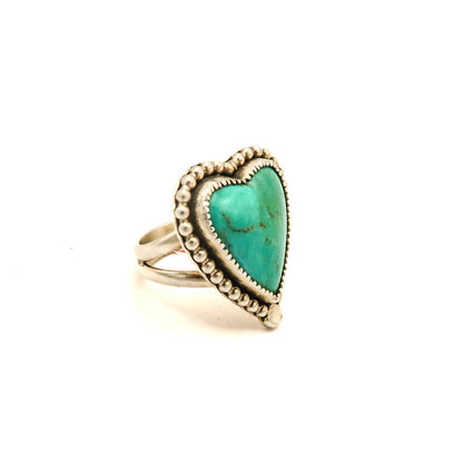 Turquoise Sterling Silver Heart Ring