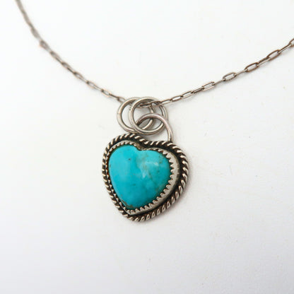 Kingman Turquoise Heart Sterling Silver Necklace