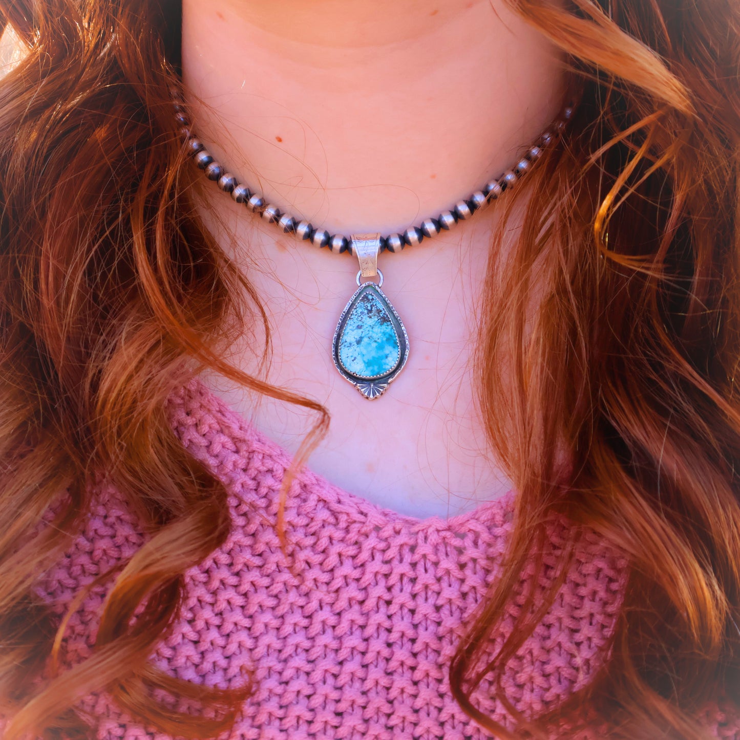 Turquoise Sterling Silver Statement Pendant