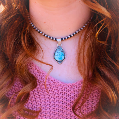Turquoise Sterling Silver Statement Pendant