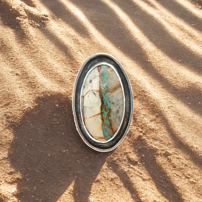 Royston Ribbon Turquoise and Sterling Silver Statement Ring