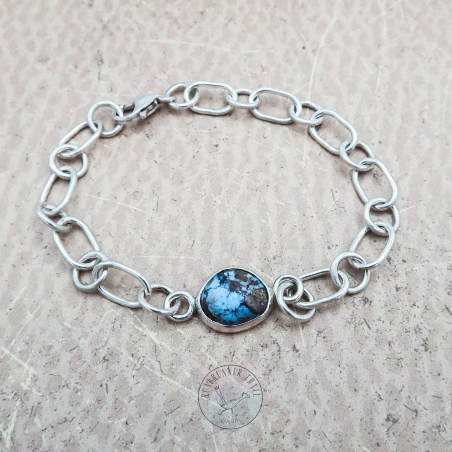 Golden Hills Turquoise Sterling Silver Chunky Link Bracelet