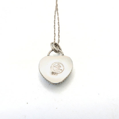 Kingman Turquoise Heart Sterling Silver Necklace