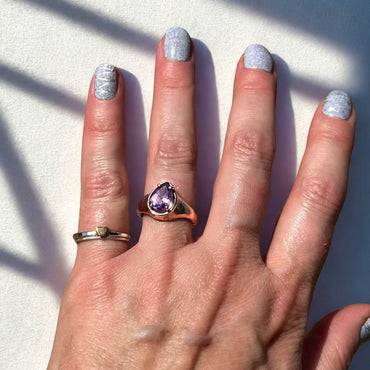 Amethyst and Sterling Silver Cocktail Ring