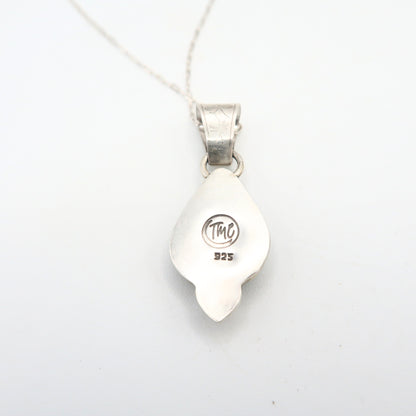 Turquoise Sterling Silver Rose Pendant