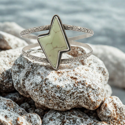 Lightning Bolt Sterling Silver Cuff Bracelet