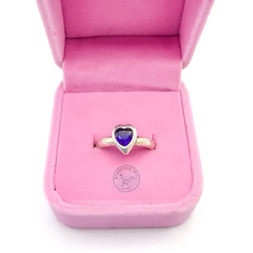 Sapphire Sterling Silver Heart Ring