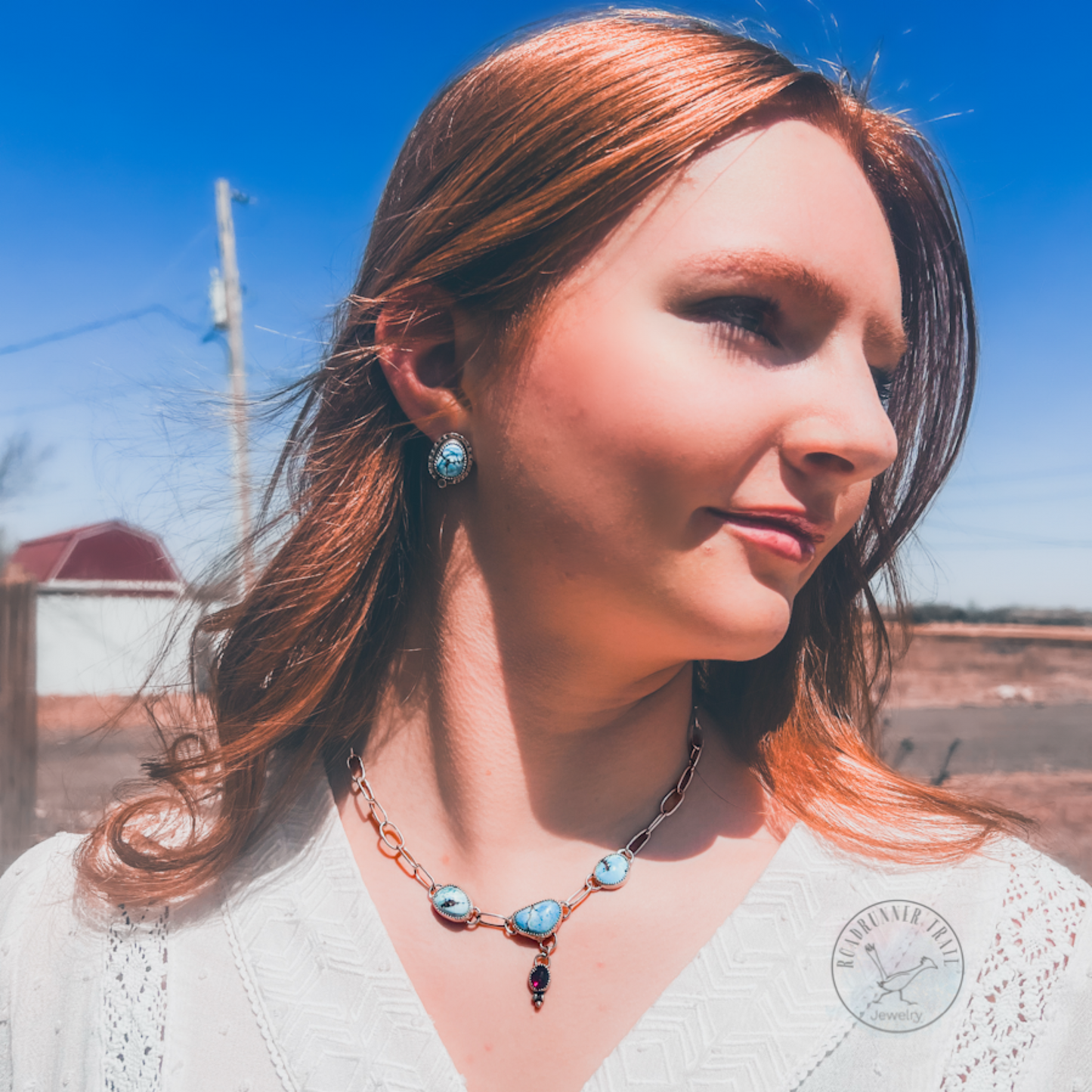 Golden Hills Turquoise Stud Earrings