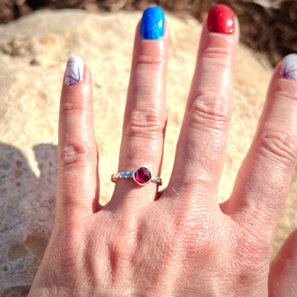 Ruby Sterling Silver Ring