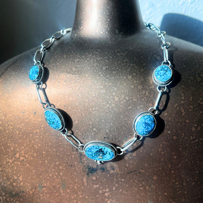 Turquoise Sterling Silver Choker Necklace