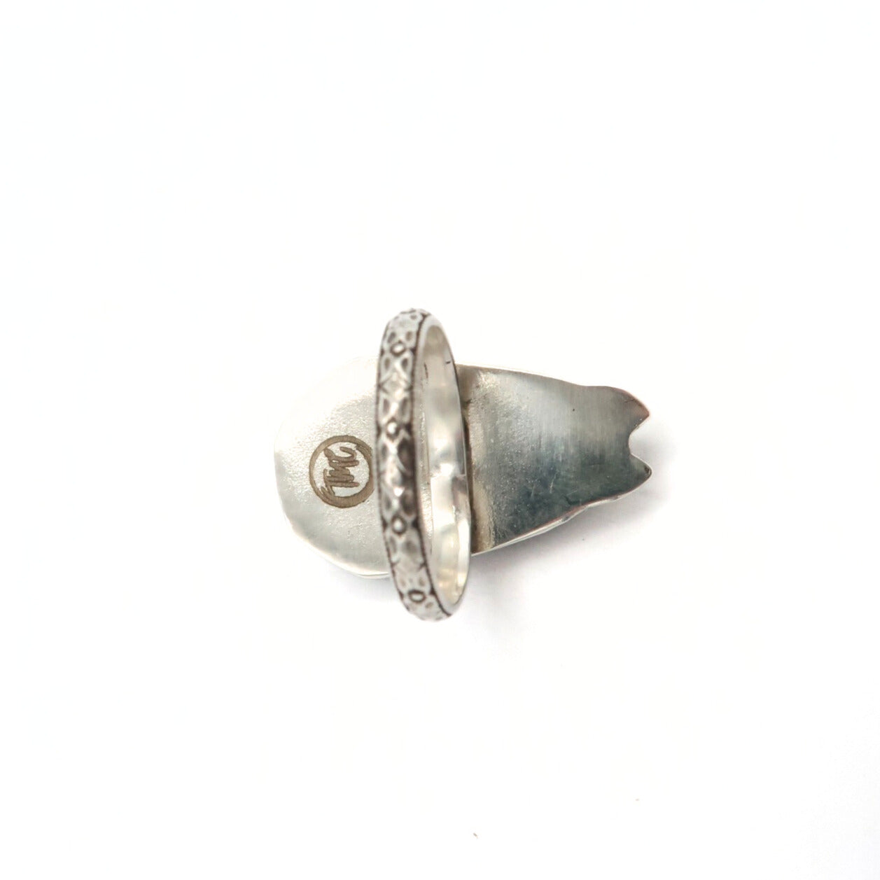 Dalmatian Jasper Sterling Silver Coffin Ring