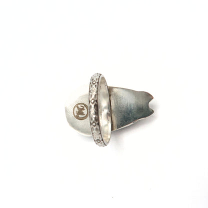 Dalmatian Jasper Sterling Silver Coffin Ring