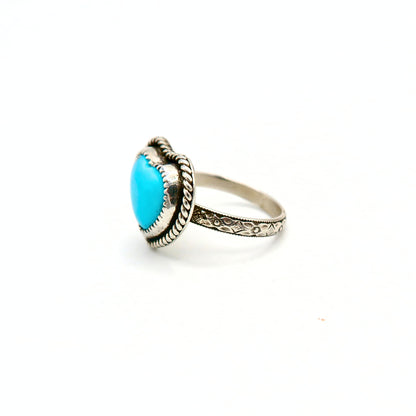 Kingman Turquoise Heart Sterling Silver Ring