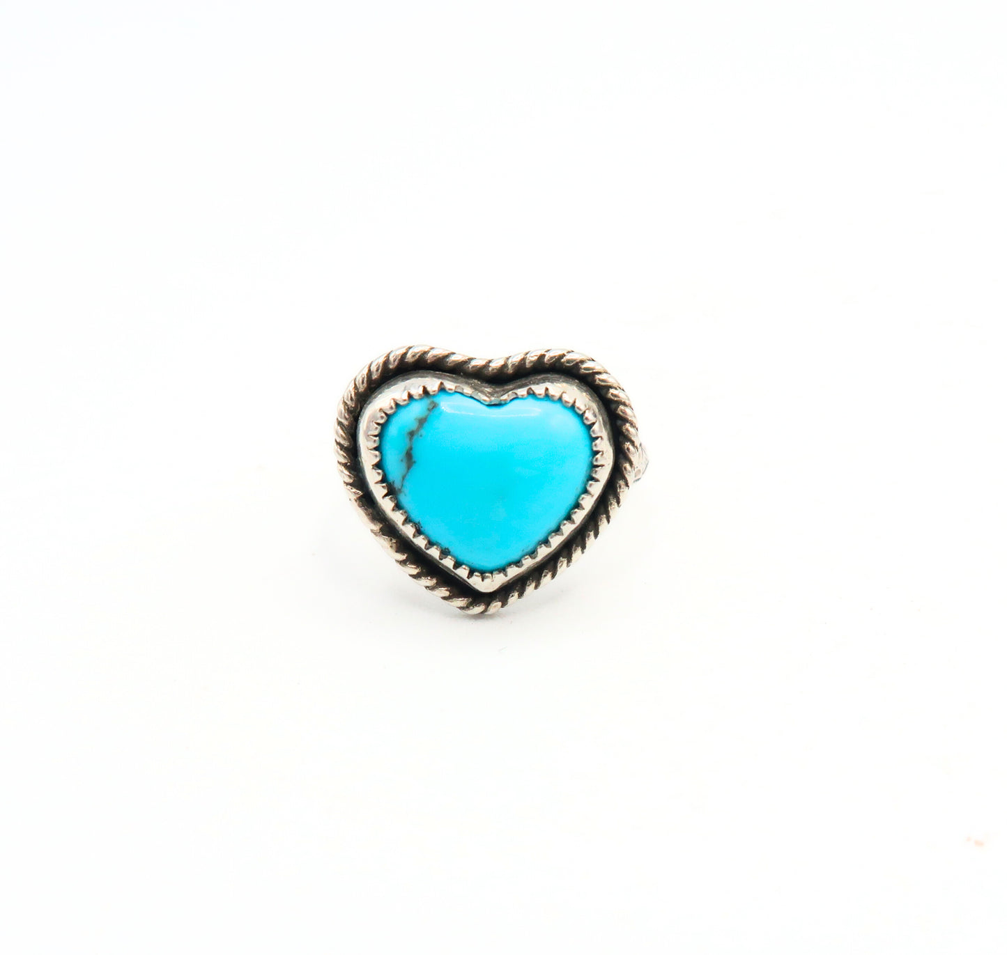 Kingman Turquoise Heart Sterling Silver Ring