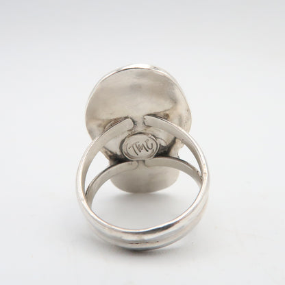 Variscite Moonstone Silver Statement Ring