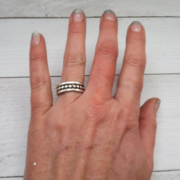 Sterling Silver Beaded Comfort Ring | Sterling Silver