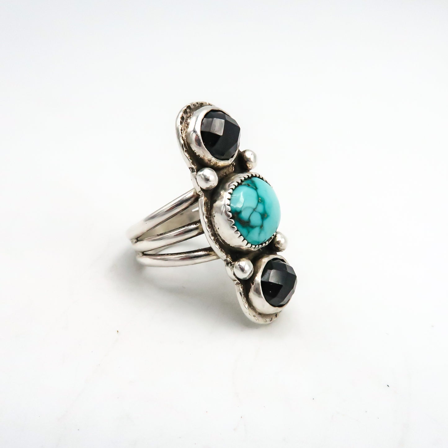 Sonoran Gold Turquoise and Onyx Statement Ring | Sterling Silver