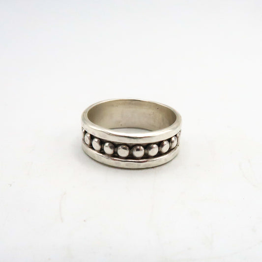 Sterling Silver Beaded Comfort Ring | Sterling Silver