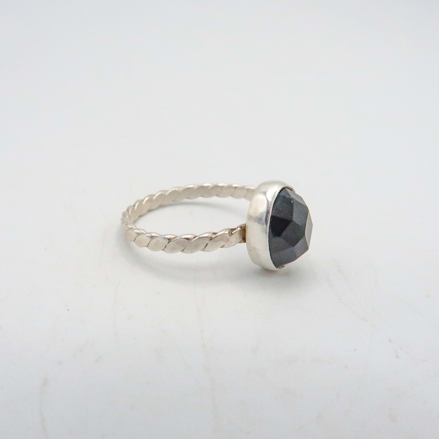 Onyx Sterling Silver Solitaire Ring